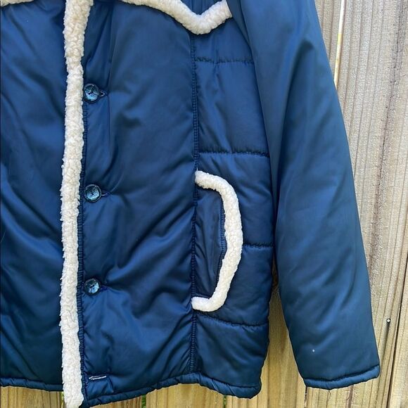 Westwinds Navy Blue Shearling-Lined Jacket 70s 80s Vintage Rare Winter Coat M - Picture 3 of 16